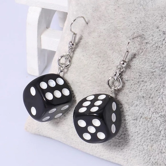 Jewelry - Black 3D Dice Earrings